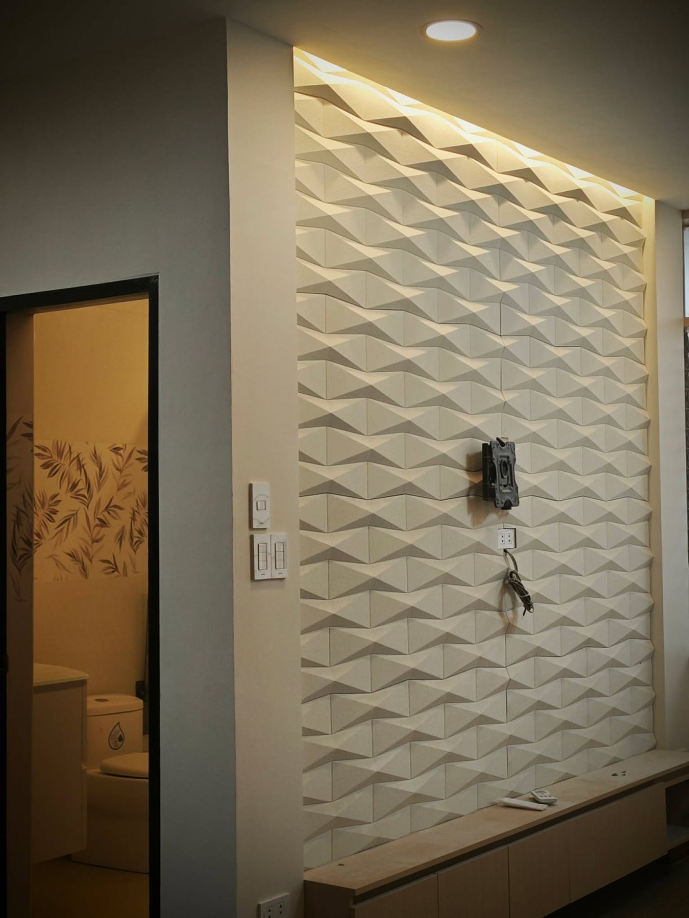 Renovated residential feature wall